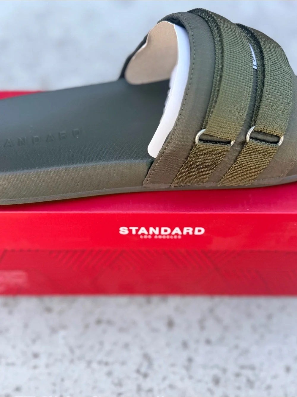 STANDARD Men's Olive Green Slide Sandals